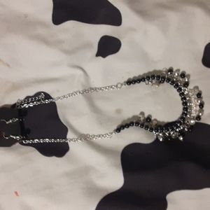 Black and diamond necklace